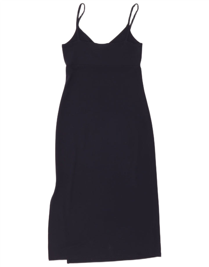 Vestido maxi feminino sem mangas Gap UK 12 médio azul marinho rayon