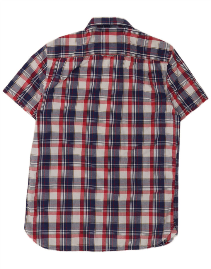 Camisa masculina de manga curta SUPERDRY grande algodão xadrez multicolorido