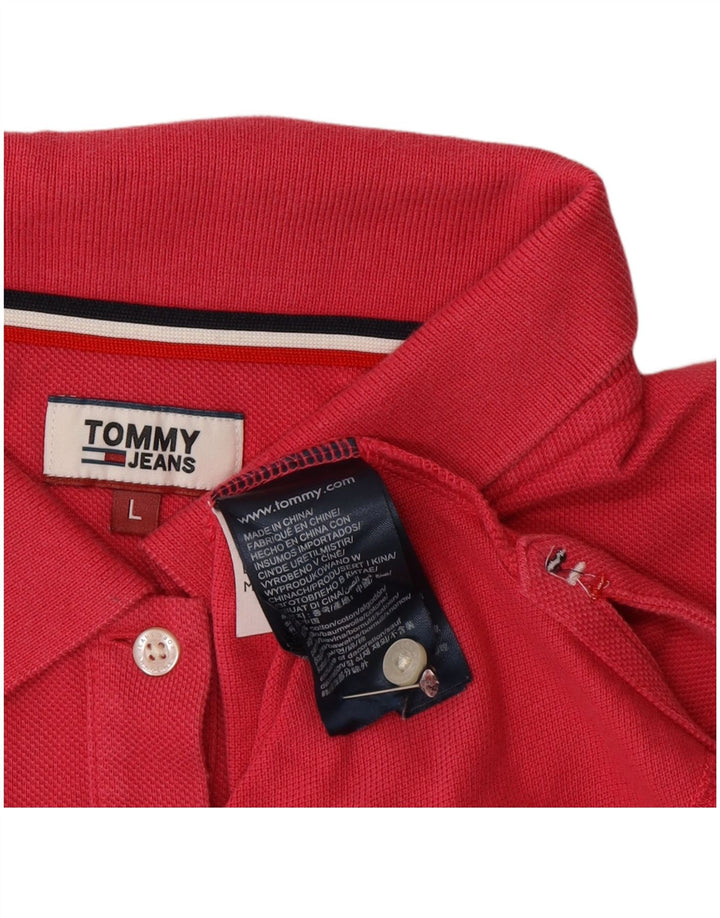 Camisa polo feminina Tommy Hilfiger Reino Unido 16 grande algodão rosa