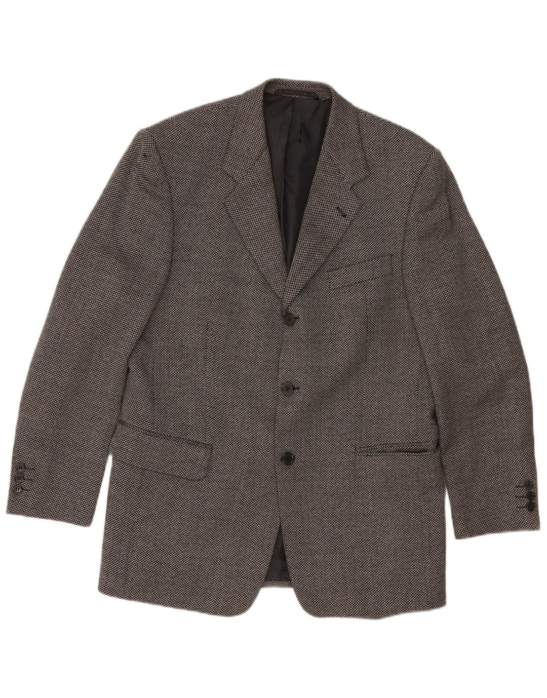 Jaqueta blazer masculina de 3 botões REDGREEN EU 50 grande lã manchada cinza