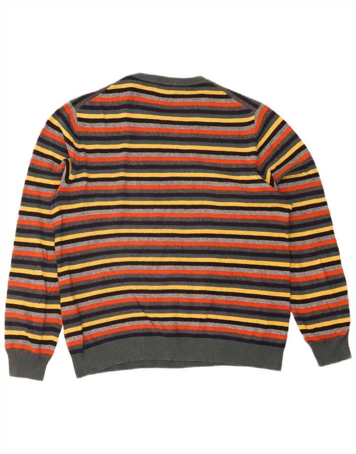 Suéter masculino Sun68 com gola redonda, pequeno algodão listrado multicolorido