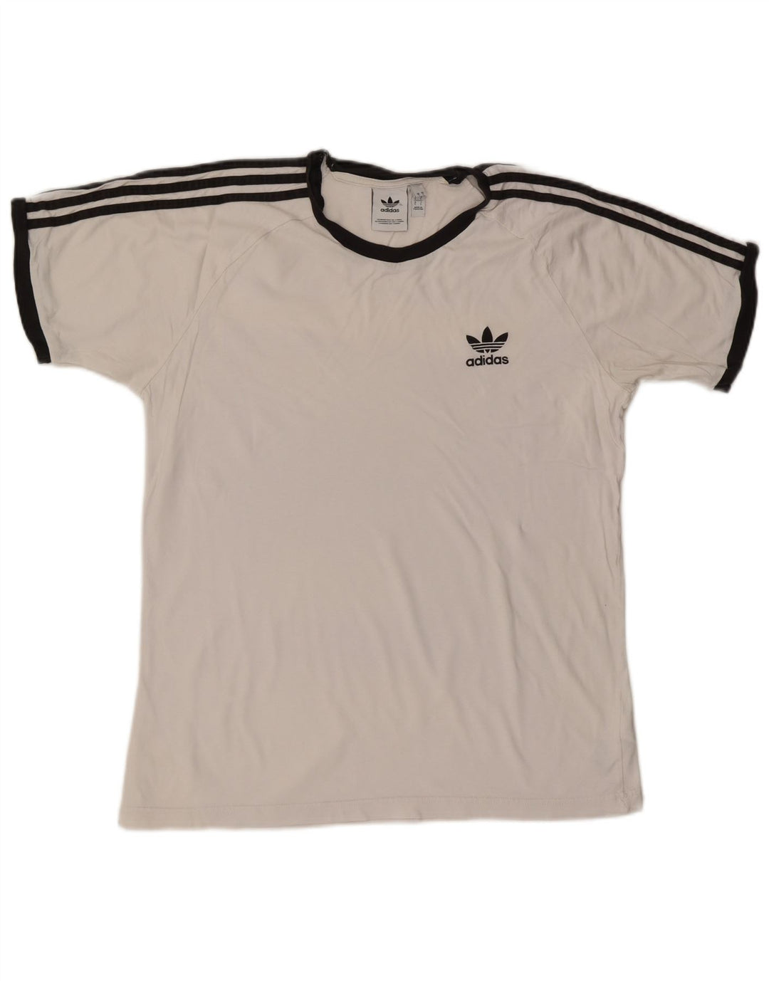 ADIDAS Mens T-Shirt Top Grande Algodão Branco