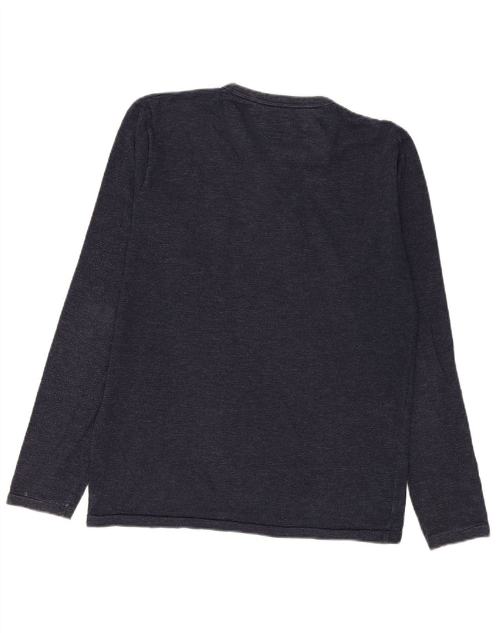 Top masculino Jack & Jones de manga comprida médio azul marinho manchado