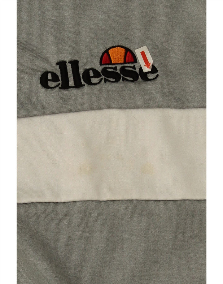 Ellesse moletom masculino gráfico jumper pequeno cinza colorblock poliéster