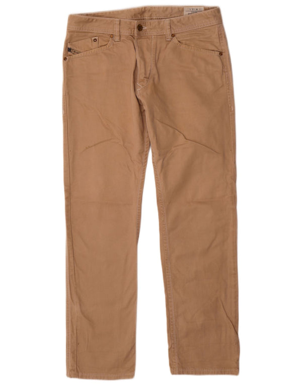 Jeans retos masculinos Diesel W32 L29 algodão bege