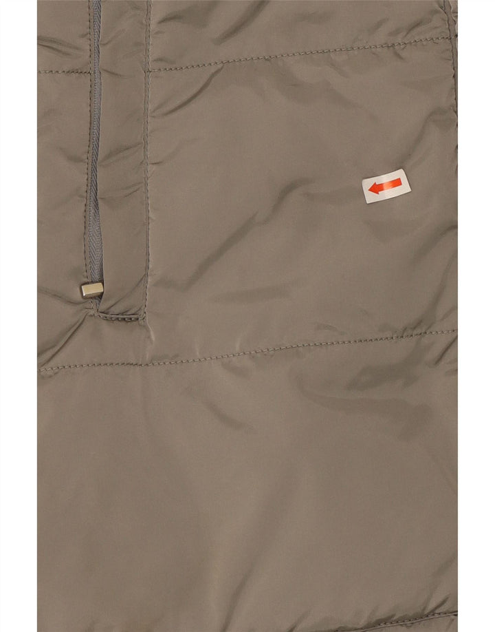 Casaco acolchoado reversível com capuz feminino Max Mara Reino Unido 10 pequeno bege poliamida