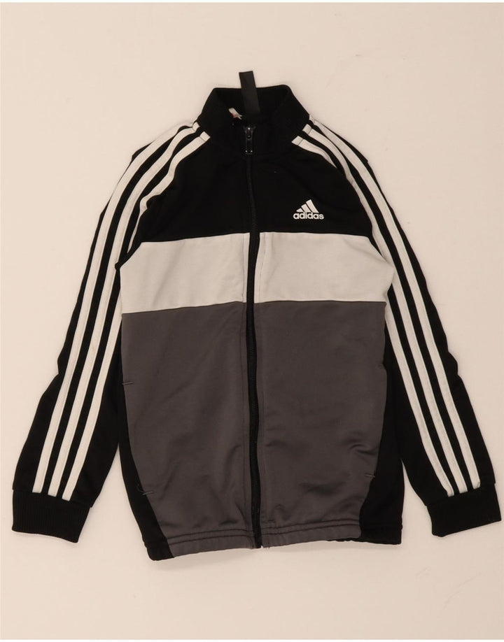 Jaqueta Adidas Meninos Treino Top 7-8 Anos Preto Colorblock Poliéster