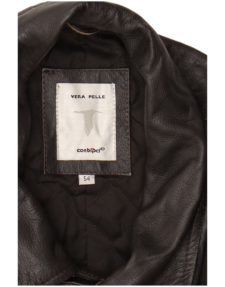 Casaco de couro masculino CONBIPEL IT 54 XL couro marrom