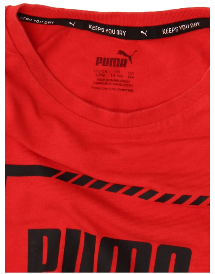 Camiseta Puma Boys Graphic Top 13-14 Anos Vermelho
