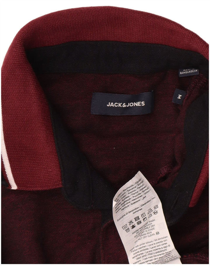 Camisa polo masculina JACK & JONES média algodão Borgonha
