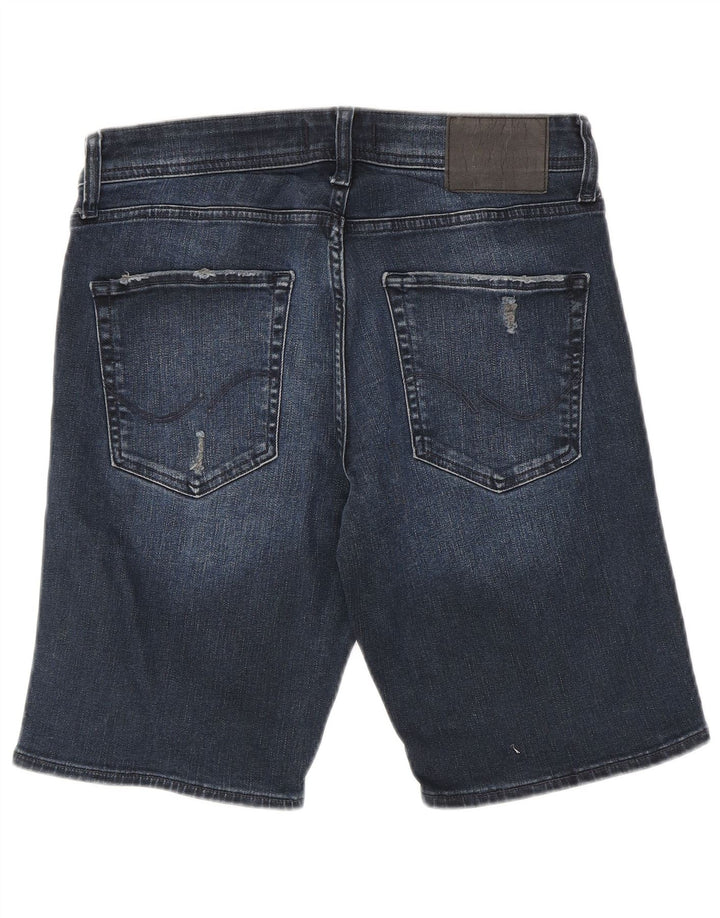 Shorts jeans masculino Jack & Jones Regular Fit pequeno W29 algodão azul marinho