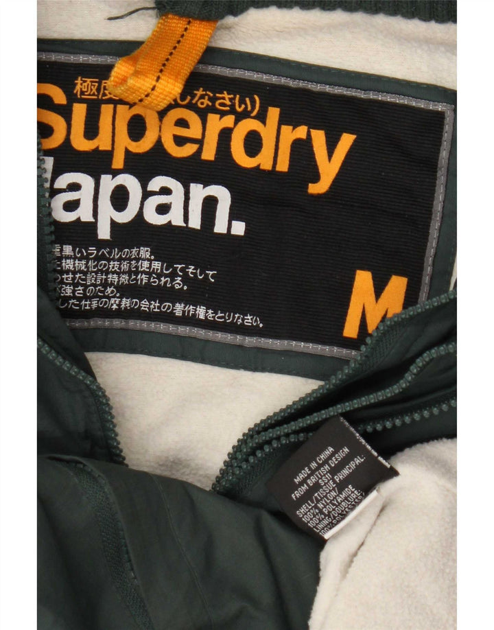 Jaqueta corta-vento masculina Superdry com capuz UK 38 nylon verde médio