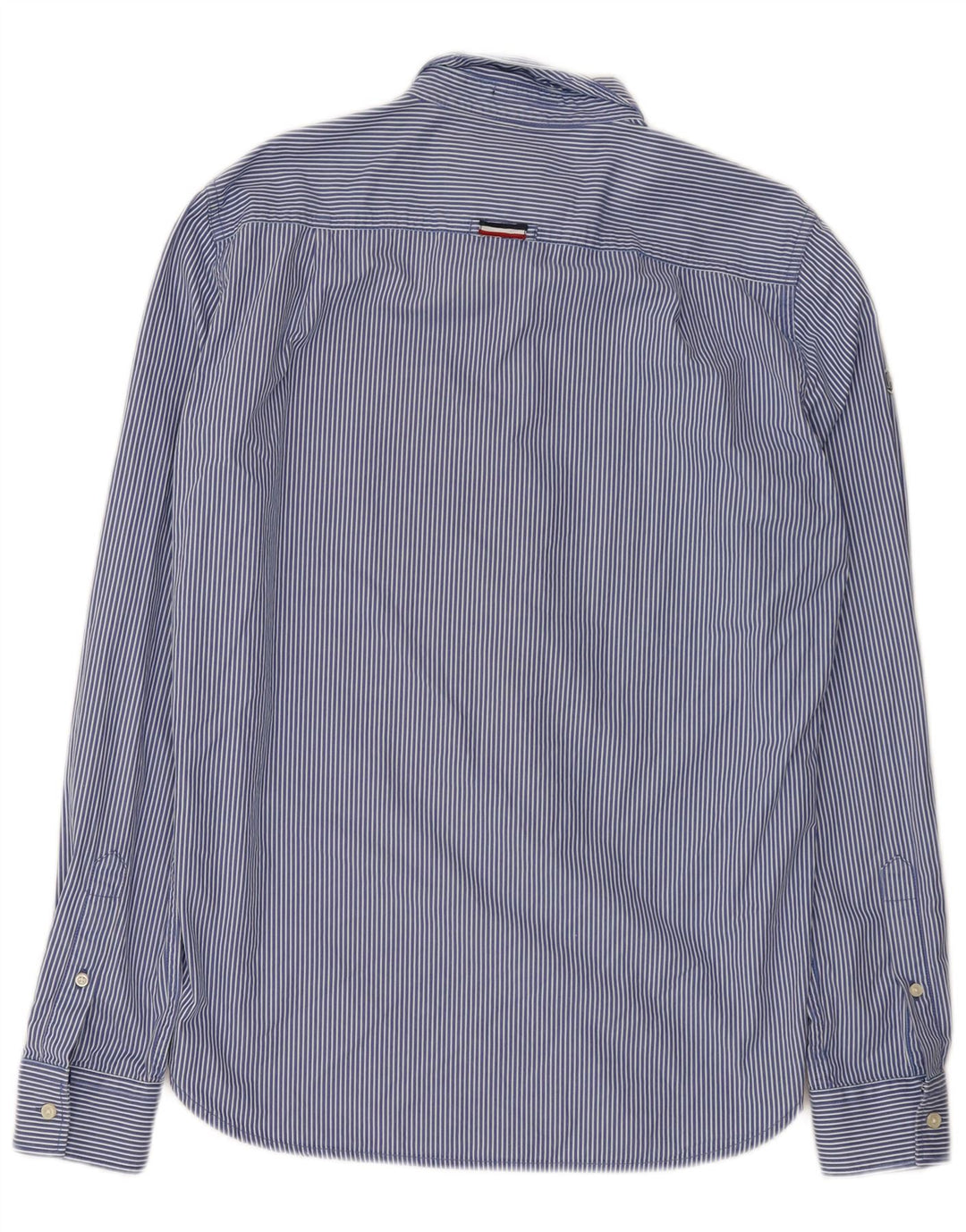 Camisa masculina Superdry algodão risca de giz azul médio