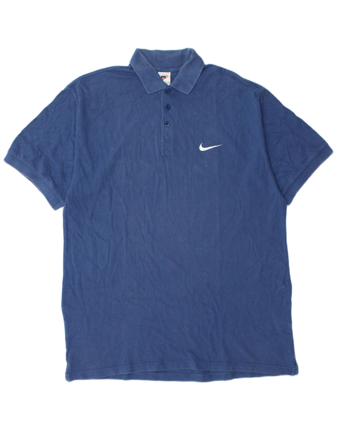 Camisa polo masculina Nike UK 42/44 grande algodão azul