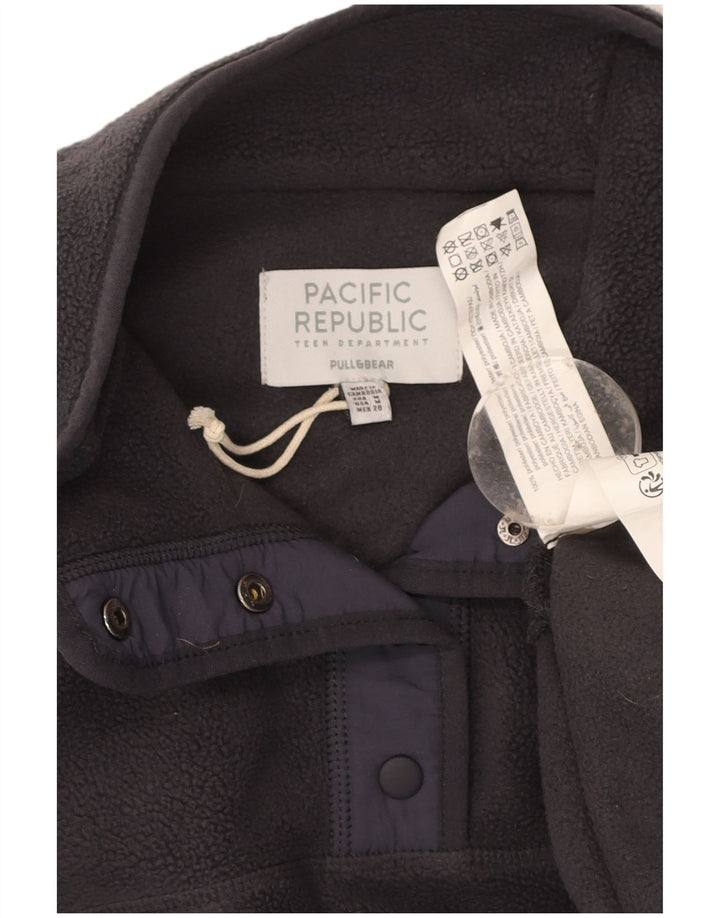 Suéter masculino de lã com gola redonda PULL & BEAR poliéster cinza médio