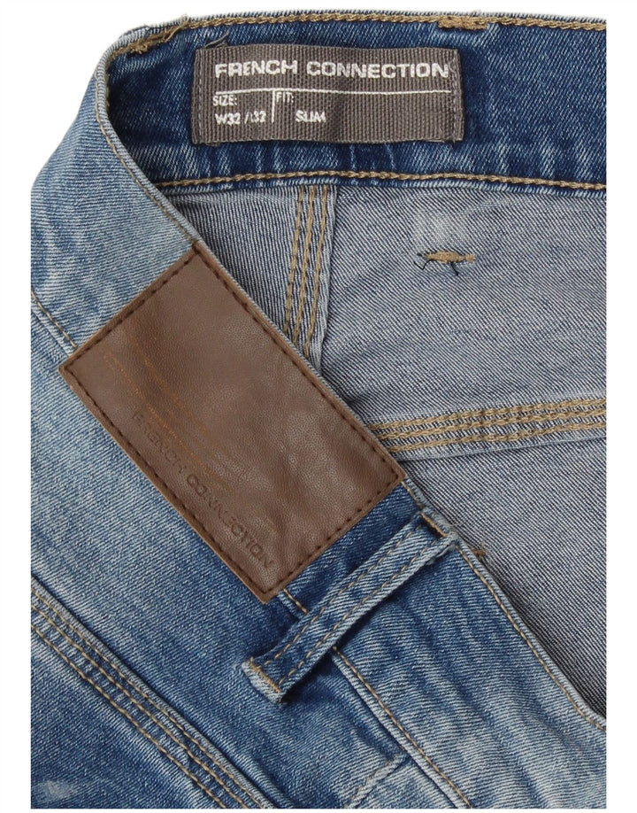 French Connection Masculino Slim Jeans W32 L32 Azul Algodão