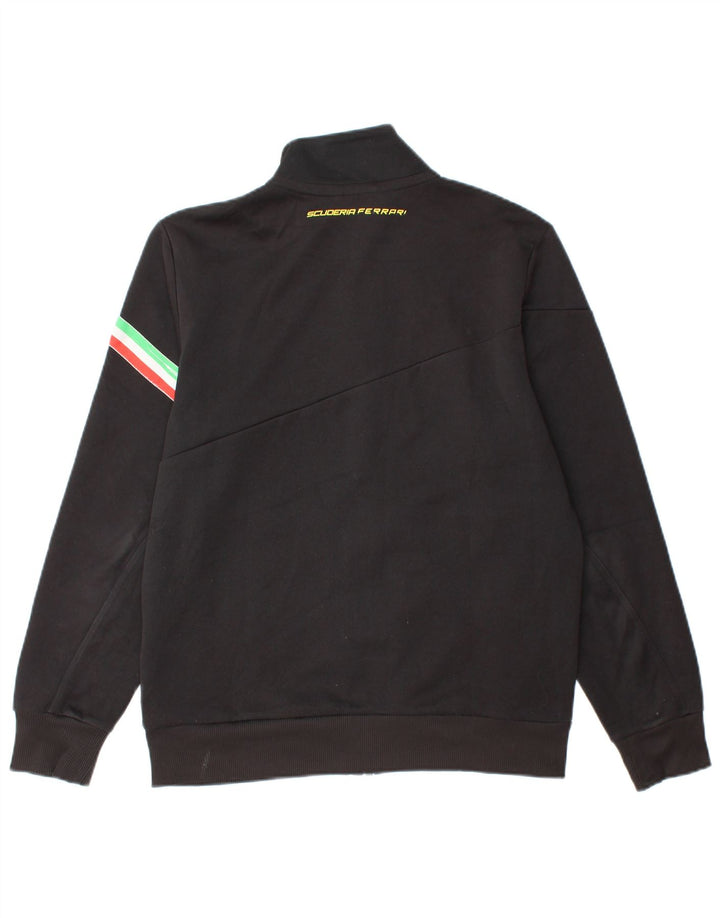 PUMA Womens Ferrari Tracksuit Top Jacket UK 14 Médio Preto Listrado