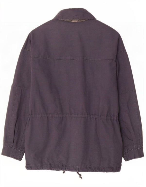 Samas Mens Hooded Parka Jacket UK 42 XL Navy Blue Cotton