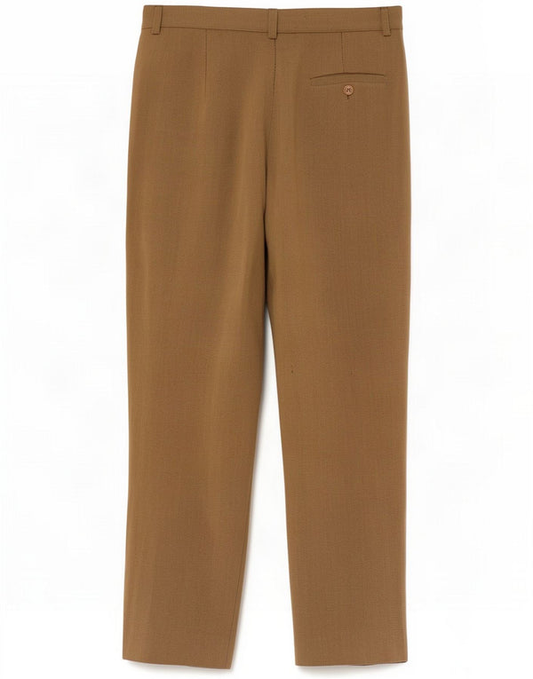 Max Mara Womens Pegged Suit Calças Reino Unido 16 Médio W28 L28 Lã cáqui