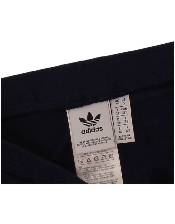 ADIDAS Womens Leggings UK 10 Small Black Cotton