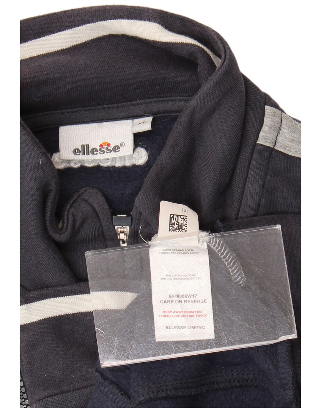 Jaqueta masculina de agasalho gráfico Ellesse XL azul marinho algodão colorblock
