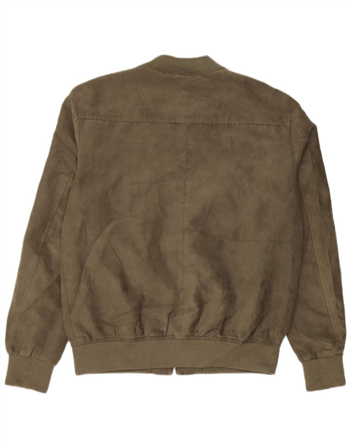 Jaqueta bomber masculina Jack & Jones Reino Unido 40 grande poliéster cáqui