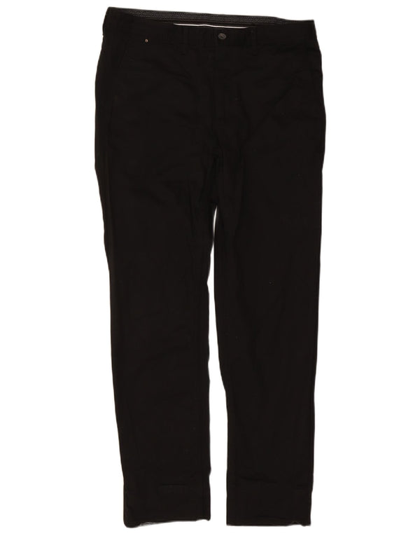 Zara Calça Chino Masculina Reta EU 42 Grande W32 L29 Algodão Preto
