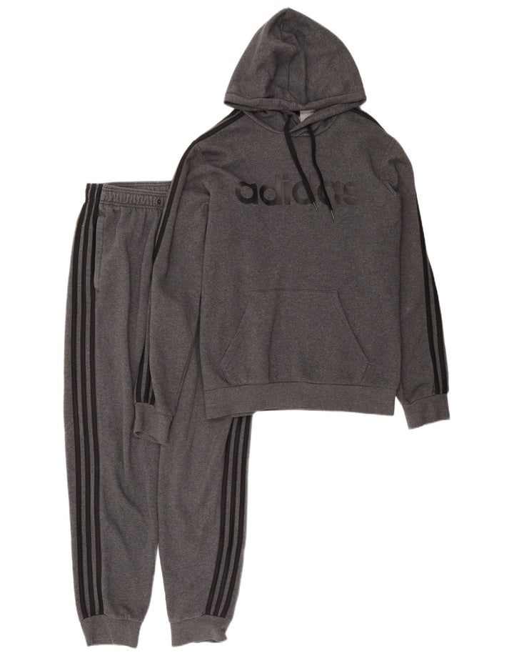 ADIDAS Mens Graphic Full Tracksuit Pequeno Algodão Cinza