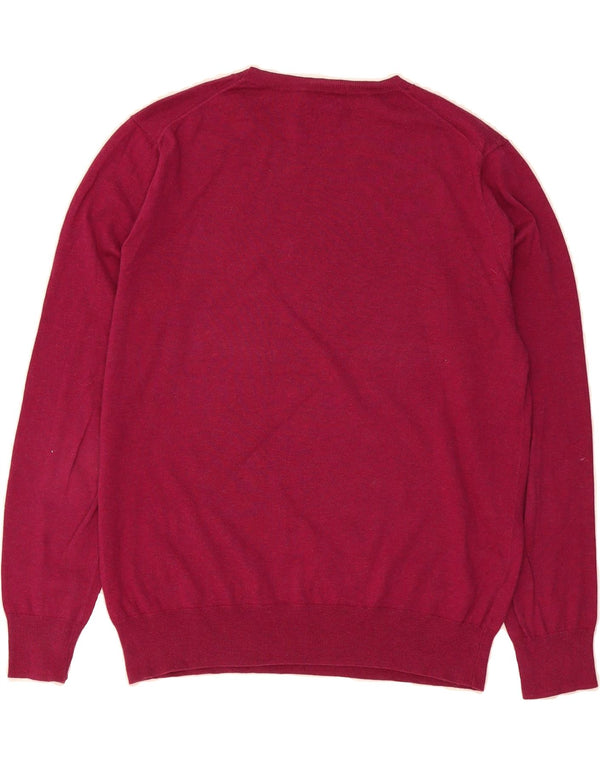 Suéter feminino POLO RALPH LAUREN com gola canoa Reino Unido 14 algodão rosa médio