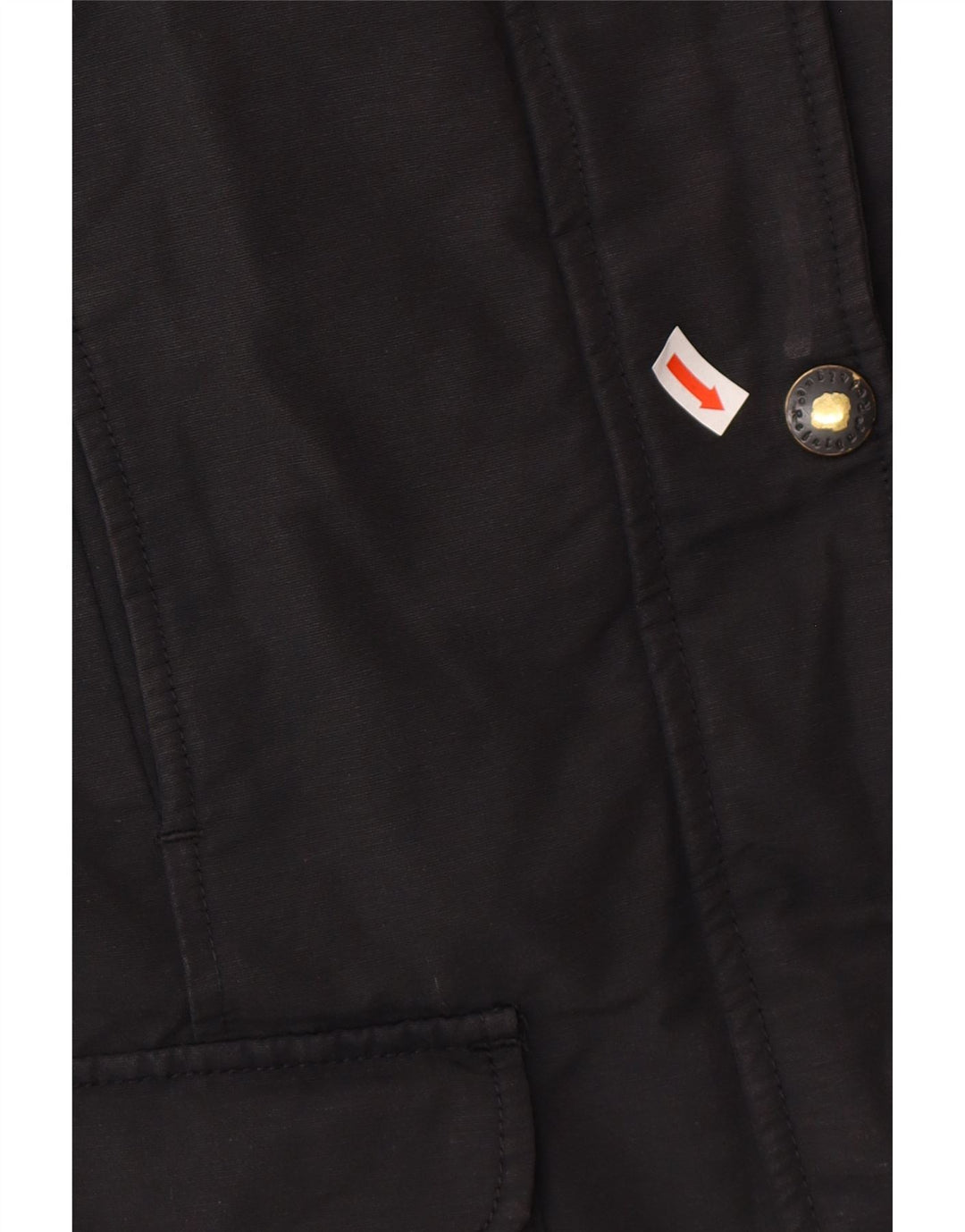 Jaqueta parka feminina com capuz Refrigue UK 10 algodão preto pequeno