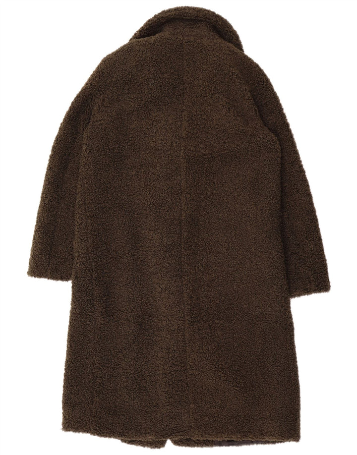 Sobretudo feminino Zara Teddy Bear UK 16 grande cáqui