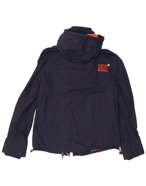 Jaqueta de chuva masculina Superdry Windcheater com capuz Reino Unido 44 2XL azul marinho nylon