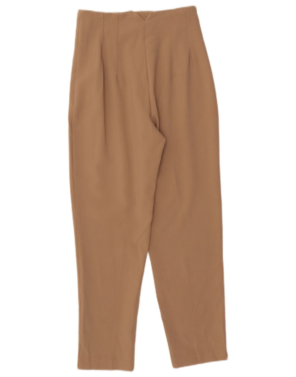 Zara Womens Tapered Chino Trousers Small W26 L27 Beige Polyester