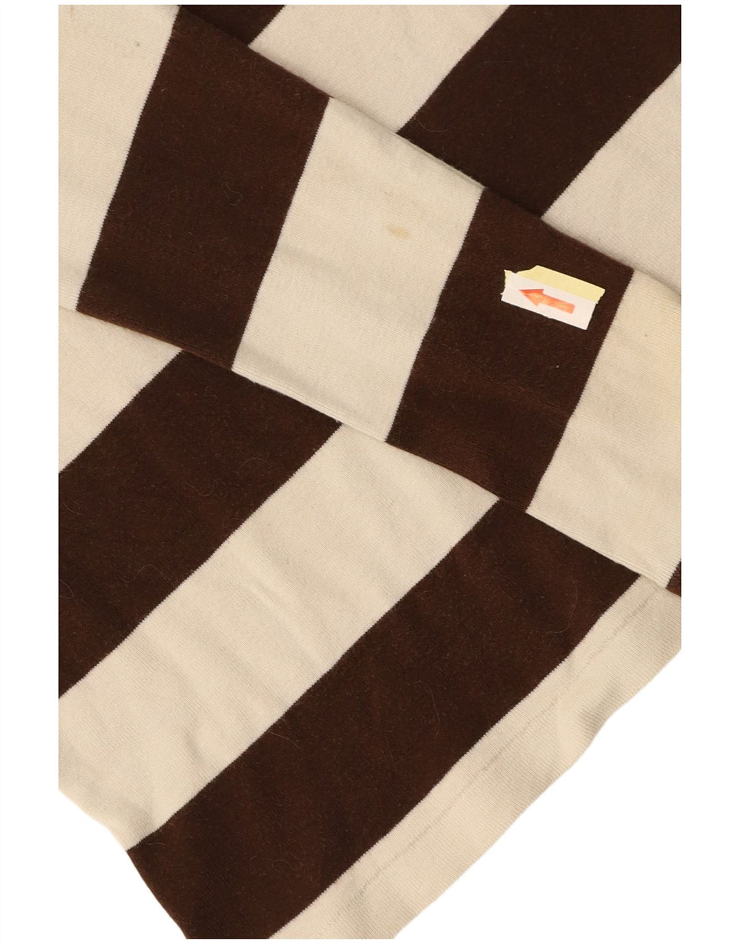 Top feminino RALPH LAUREN manga comprida Reino Unido 14 algodão listrado marrom médio