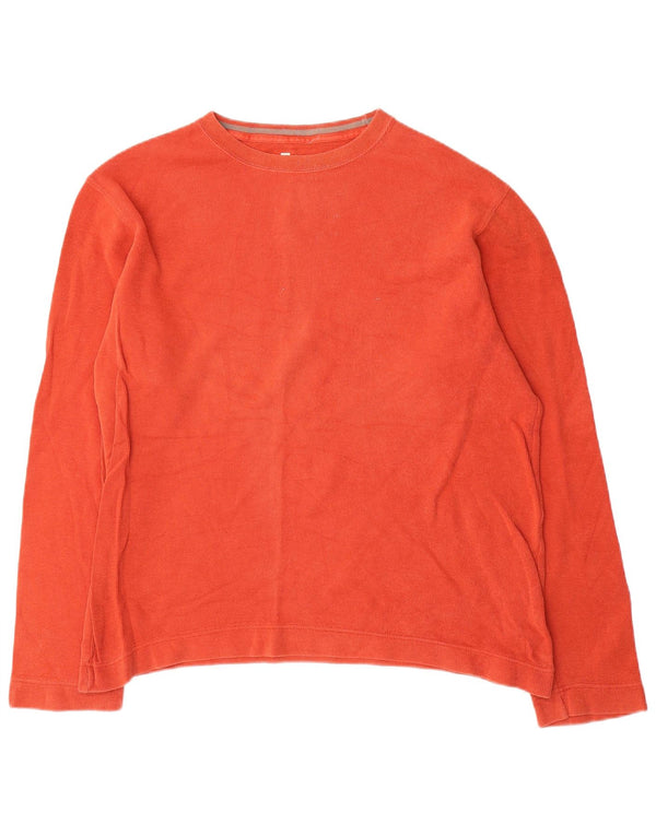 Gap Mens Top Manga Longa Grande Algodão Laranja