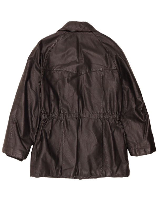 Jaqueta de couro masculina vintage IT 48 média preta