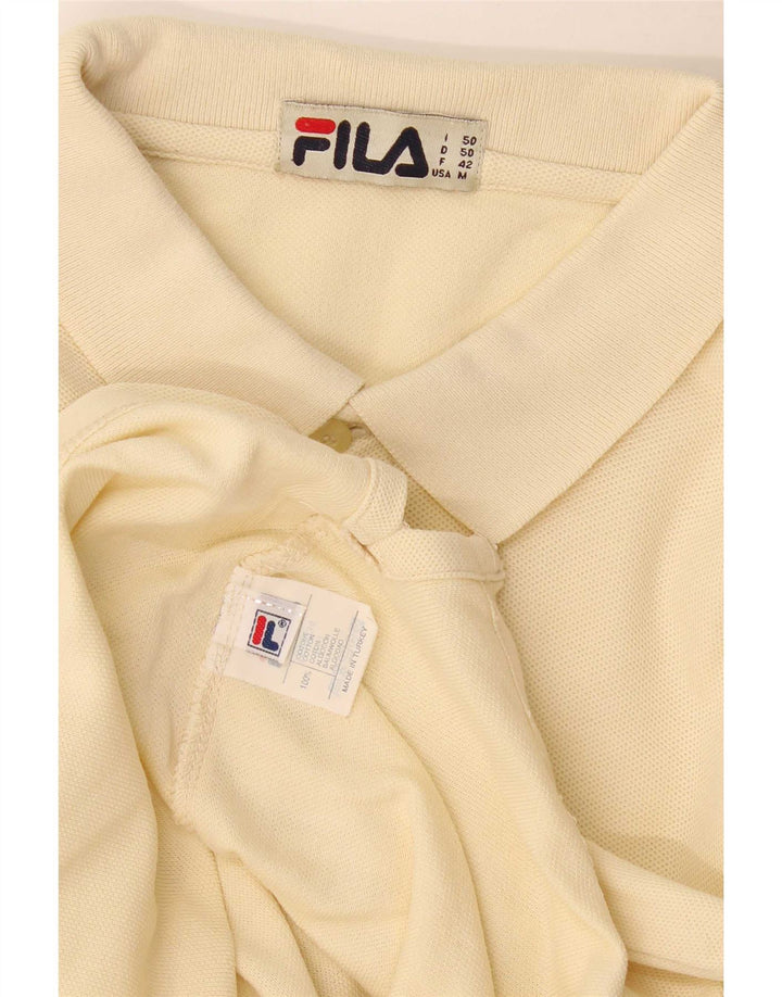 Camisa polo masculina Fila médio algodão amarelo