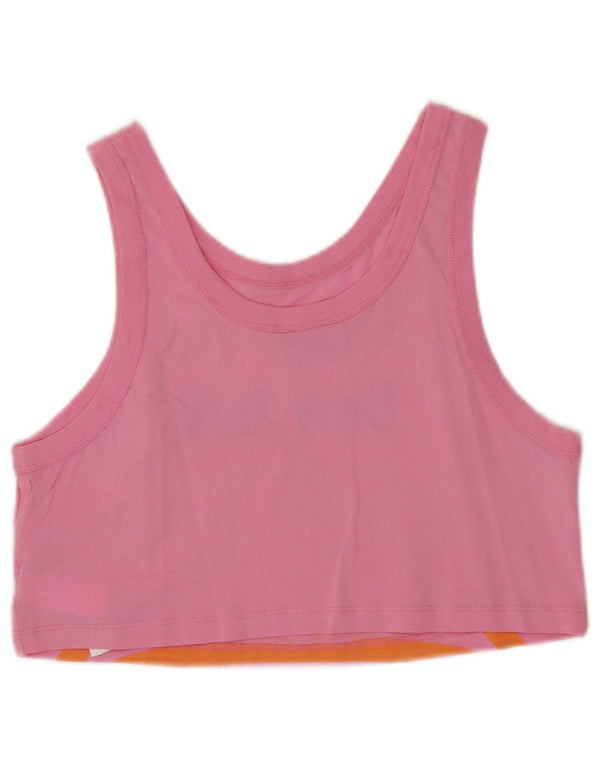 NBA Womens New York Knicks Crop Graphic Vest Top Reino Unido 10 Pequeno Algodão Rosa