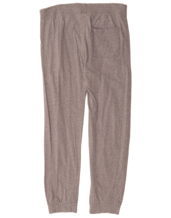 Calça de treino feminina Champion Joggers UK 16 grande algodão manchado cinza