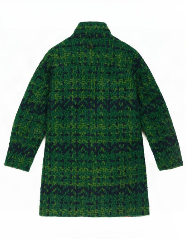 Sobretudo feminino Desigual EU 44 XL poliéster geométrico verde