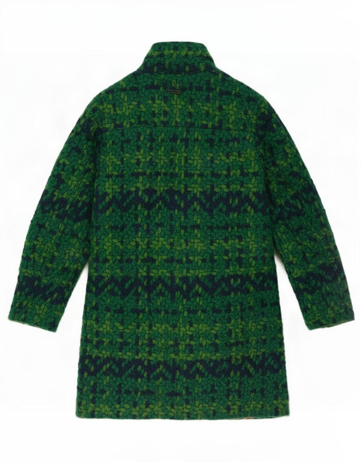 Sobretudo feminino Desigual EU 44 XL poliéster geométrico verde