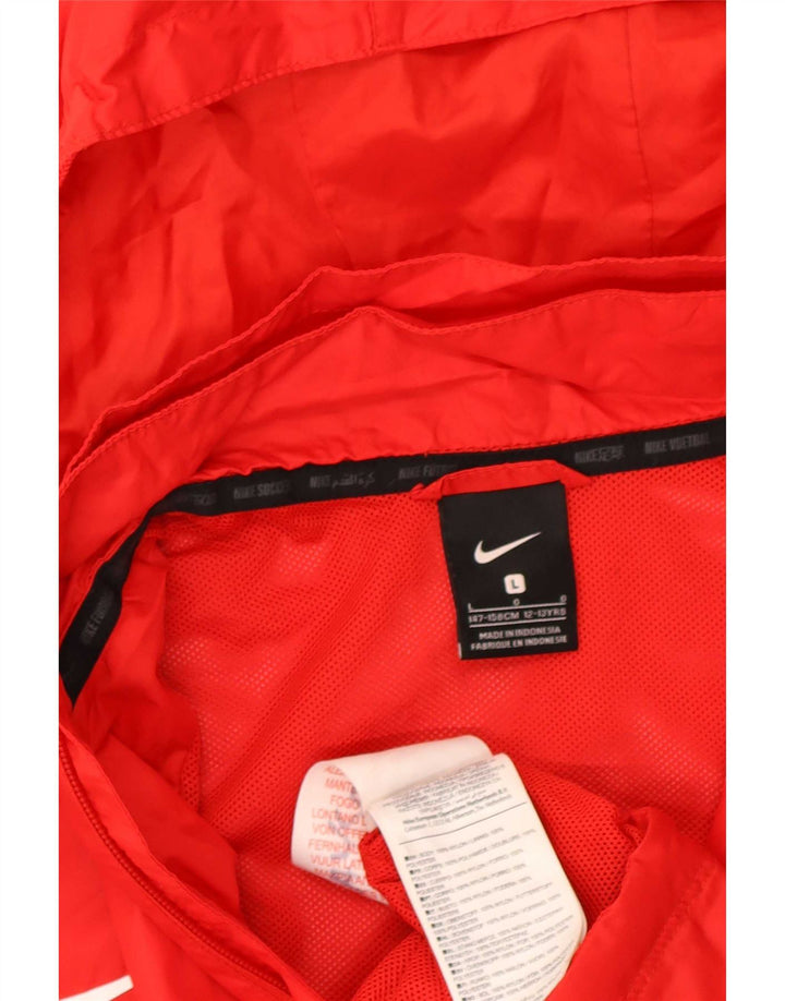 Jaqueta de chuva com capuz Nike Boys 12-13 anos grande nylon vermelho