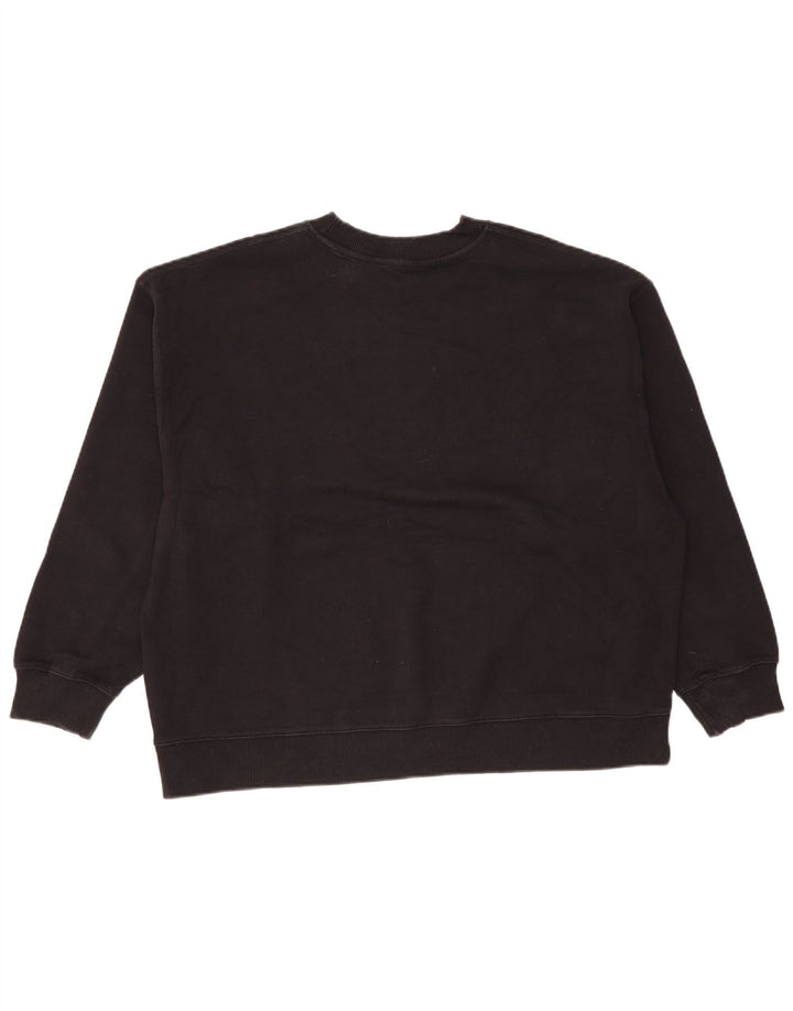Zara moletom feminino oversized jumper UK 14 médio preto