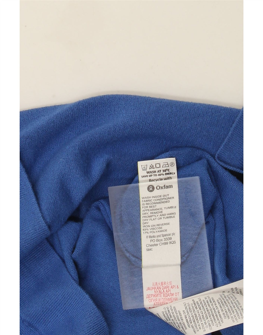 Suéter cardigã feminino de manga curta Marks & Spencer Reino Unido 14 azul médio