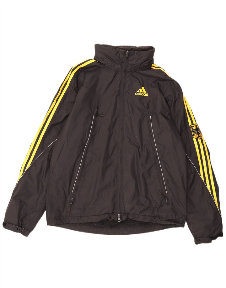 Jaqueta corta-vento Adidas Mens Germany Graphic UK 38/40 Médio Preto Nylon