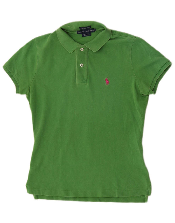 Polo skinny feminino Ralph Lauren Reino Unido 12 algodão verde médio