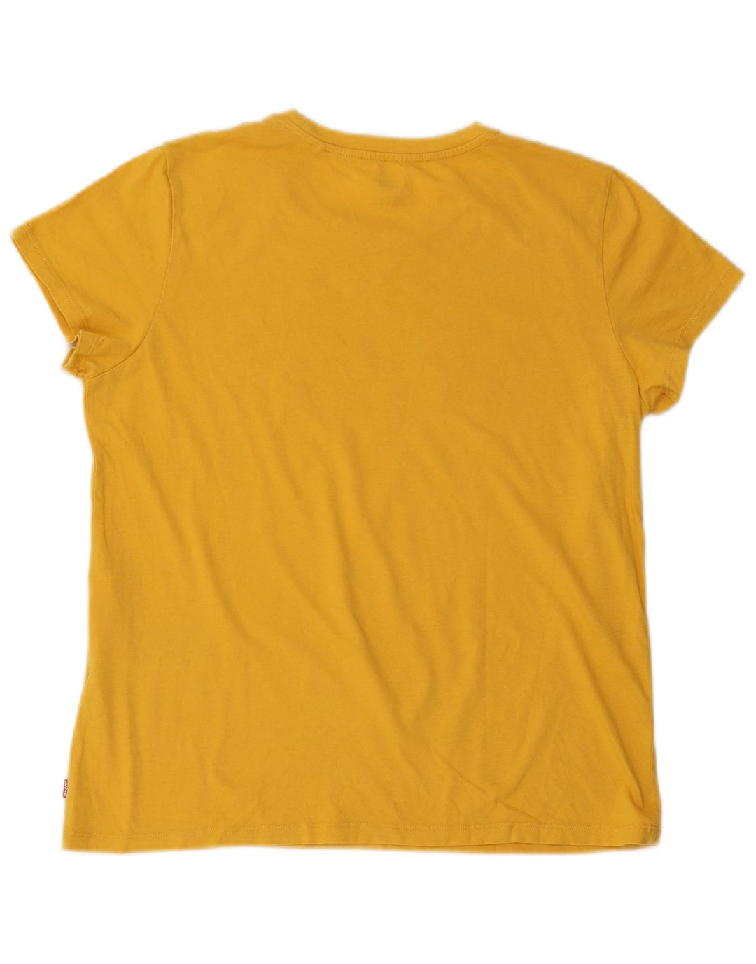 Camiseta feminina gráfica Levi's UK 16 grande algodão amarelo
