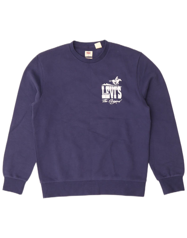 Moletom masculino Levi's Graphic Standard Fit pequeno azul marinho clássico