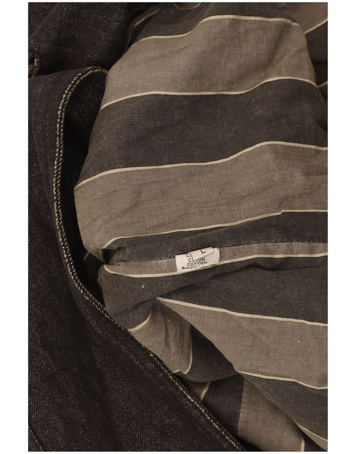 Casaco jeans masculino Trussardi Reino Unido 40 grande algodão azul marinho