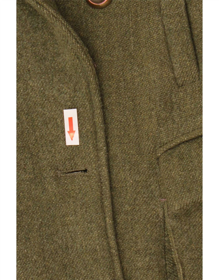 Jaqueta blazer feminina Zara com peito duplo Reino Unido 12 poliéster cáqui médio